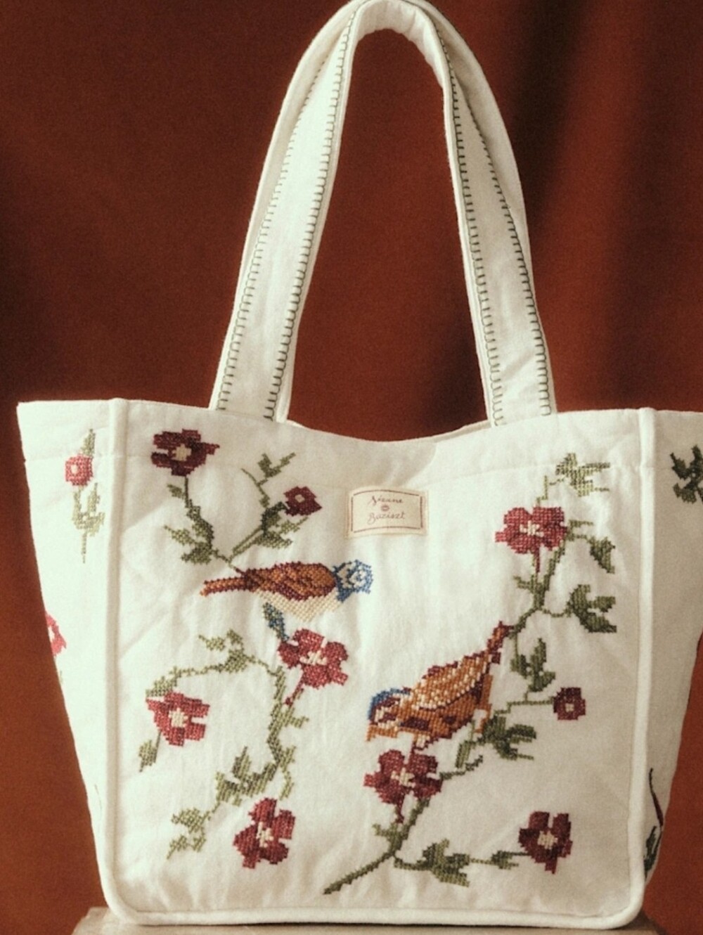 Embroidered Tote Bag - Sézane x Baziszt